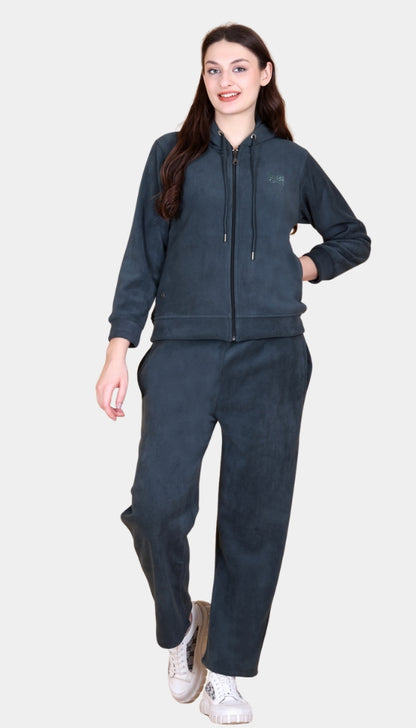 Winters Ultra Warm Fleece Tracksuit Set -Green