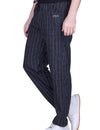 Jinxer Men’s Black Striped Straight-Fit Cotton Trackpant-Black