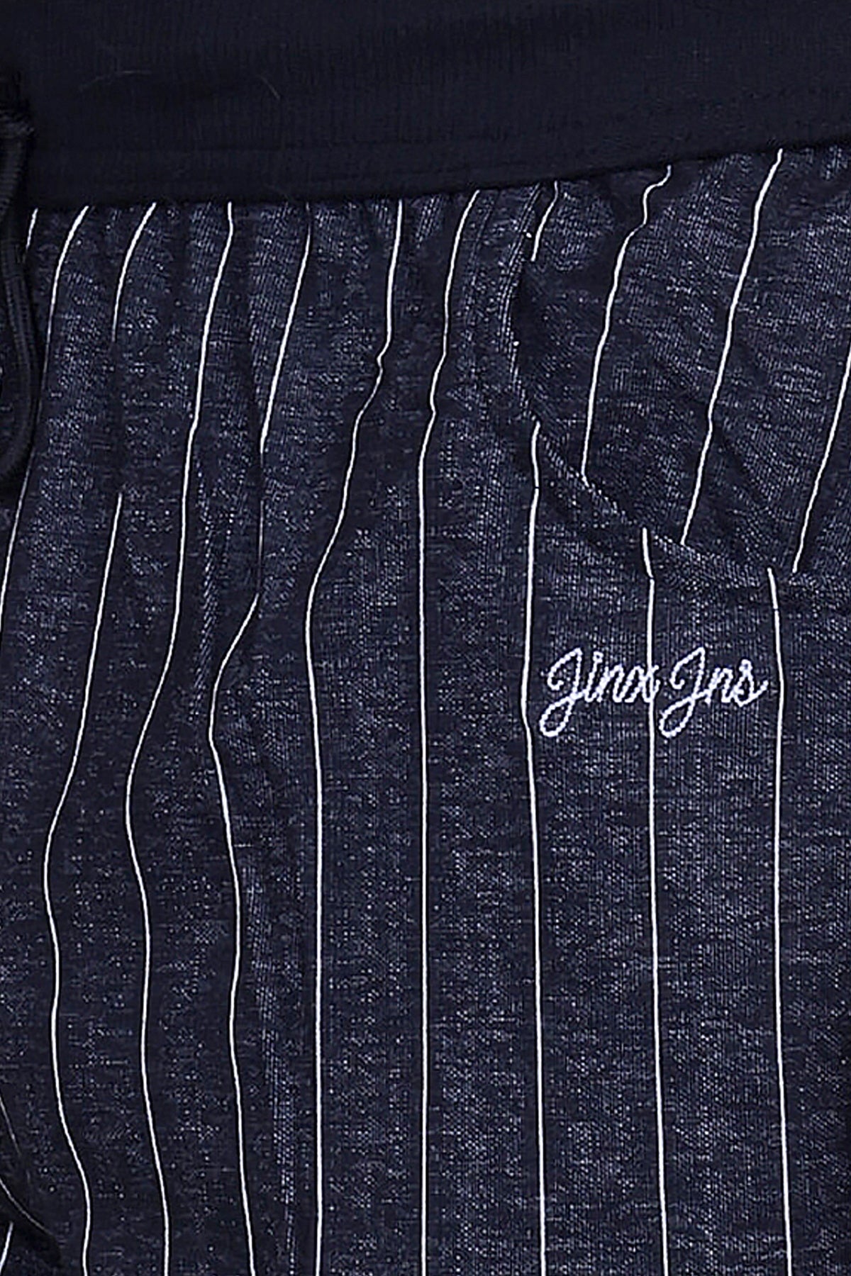 Jinxer Men’s Black Striped Straight-Fit Cotton Trackpant-Black