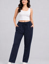 Cotton Regular Fit Lounge Pants For Women - Navy