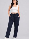 Cotton Regular Fit Lounge Pants For Women - Navy