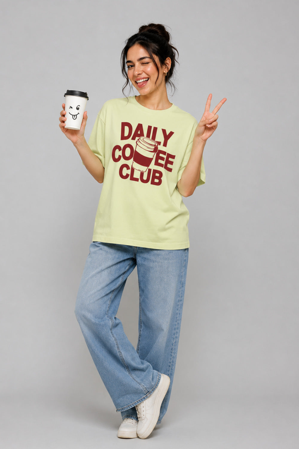 Cupid Woman Basic Printed Cotton Tees In Plus Sizes