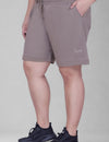 Women's High-Waisted Design Drawstring Waist Blended Regular Fit Shorts- Mocha