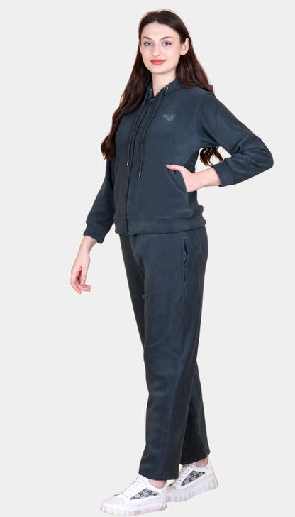 Winters Ultra Warm Fleece Tracksuit Set -Green