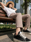 Women's High Rise Waffle Knit Track Pants-Mocha