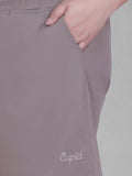 Women's High-Waisted Design Drawstring Waist Blended Regular Fit Shorts- Mocha