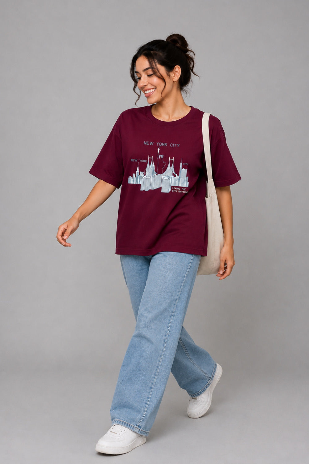 Cupid Woman Basic Printed Cotton Tees In Plus Sizes