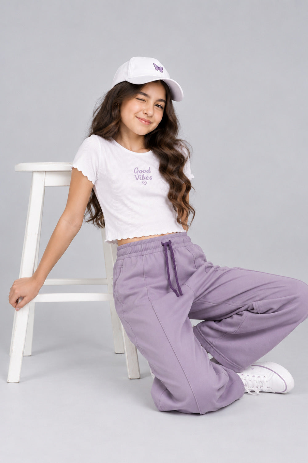 Girls' Relaxed Fit Cotton Track Pants for 11–14 Years