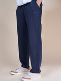Jinxer Men Side Striped wide leg Fit Trackpants Navy