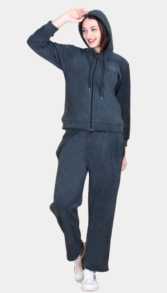 Winters Ultra Warm Fleece Tracksuit Set -Green