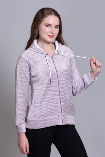 Winter Wear Cotton Fleece Jacket-Periwinkle