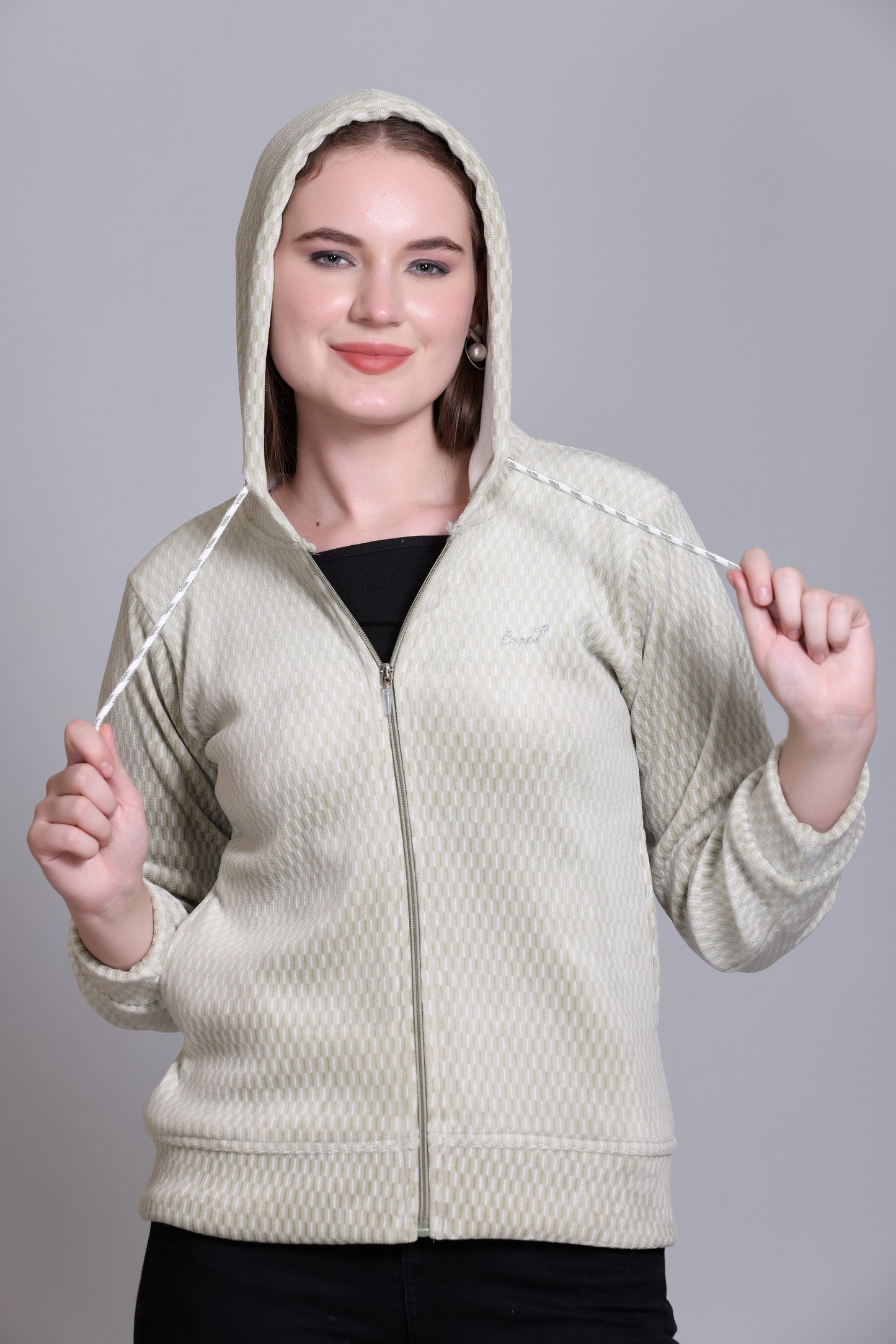 Winter Wear Cotton Fleece Jacket-Seladon