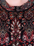 Black Jacquard Knit Warm Patterned Cardigan