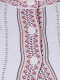 Jacquard Knit Warm Woollen Cardigan - White