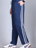 Men's Black Track Pants with Side Stripes for Gym