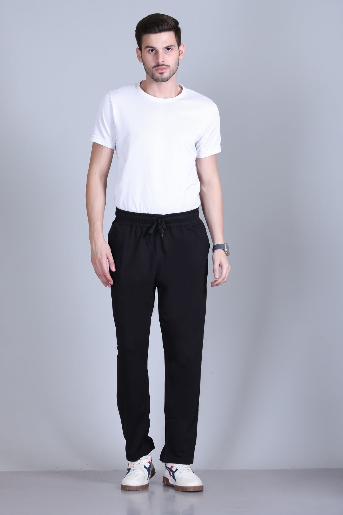 Jinxer Men Plain Midrise Straight Fit Cotton Pajamas