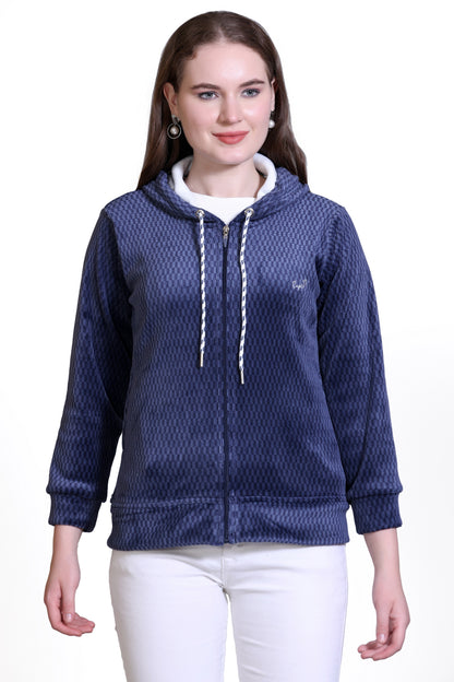 Winter Wear Cotton Fleece Jacket-French Blue