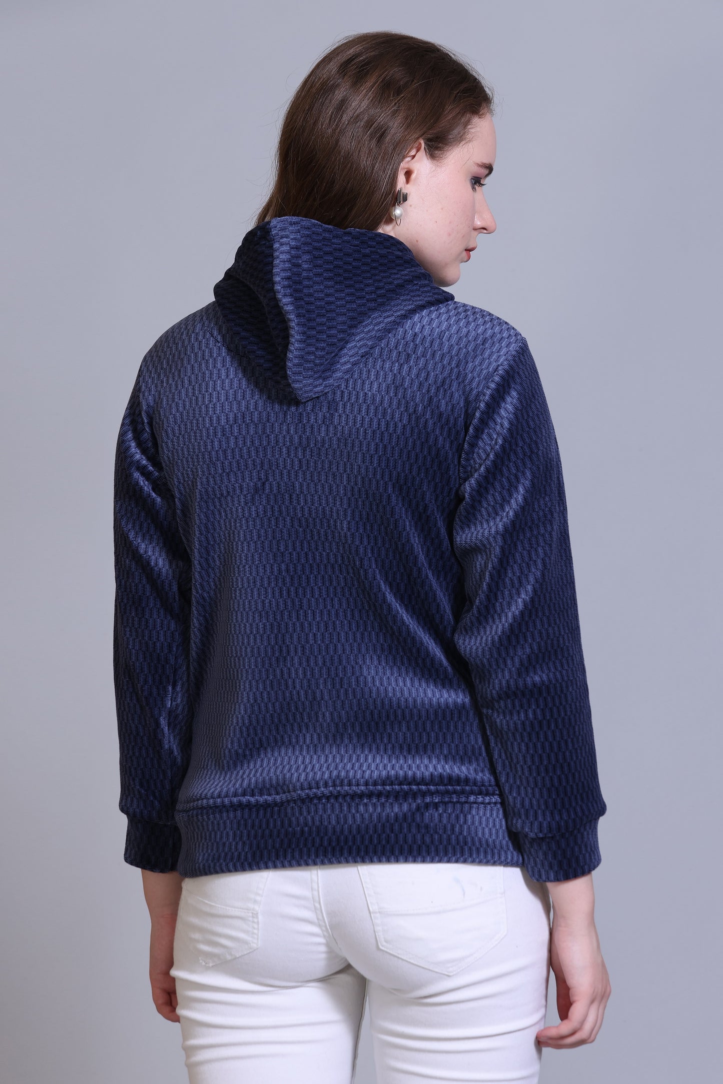 Winter Wear Cotton Fleece Jacket-French Blue