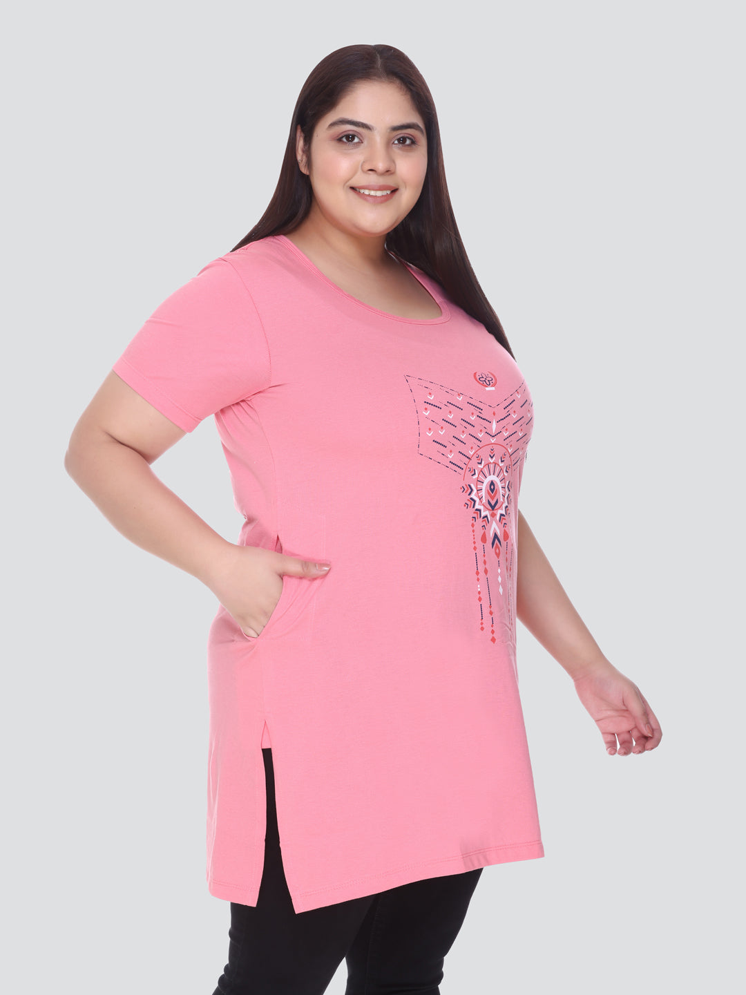 Buy Comfortable Half Sleeves Plus Size Cotton Long Top for Women(Pack of 2)  In Green and Pink Online In India - Cupidclothings – Cupid Clothings