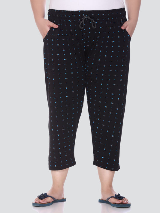 Plus Size Capri For Women - 3/4 Printed Pyjama (3X-7XL)