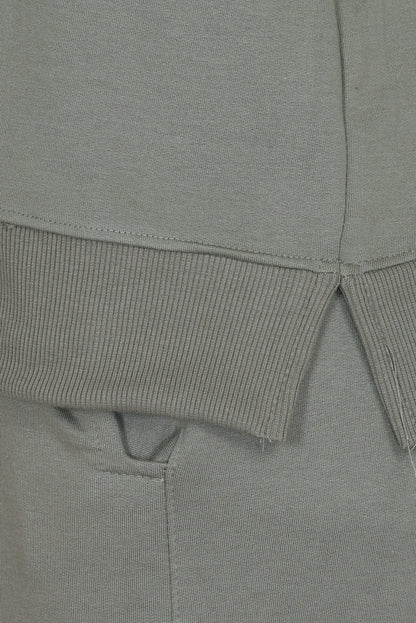 Women’s Cotton Fleece Co-Ord Set – Winter Wear-Olive