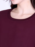 Women’s Cotton Fleece Co-Ord Set – Winter Wear-Wine