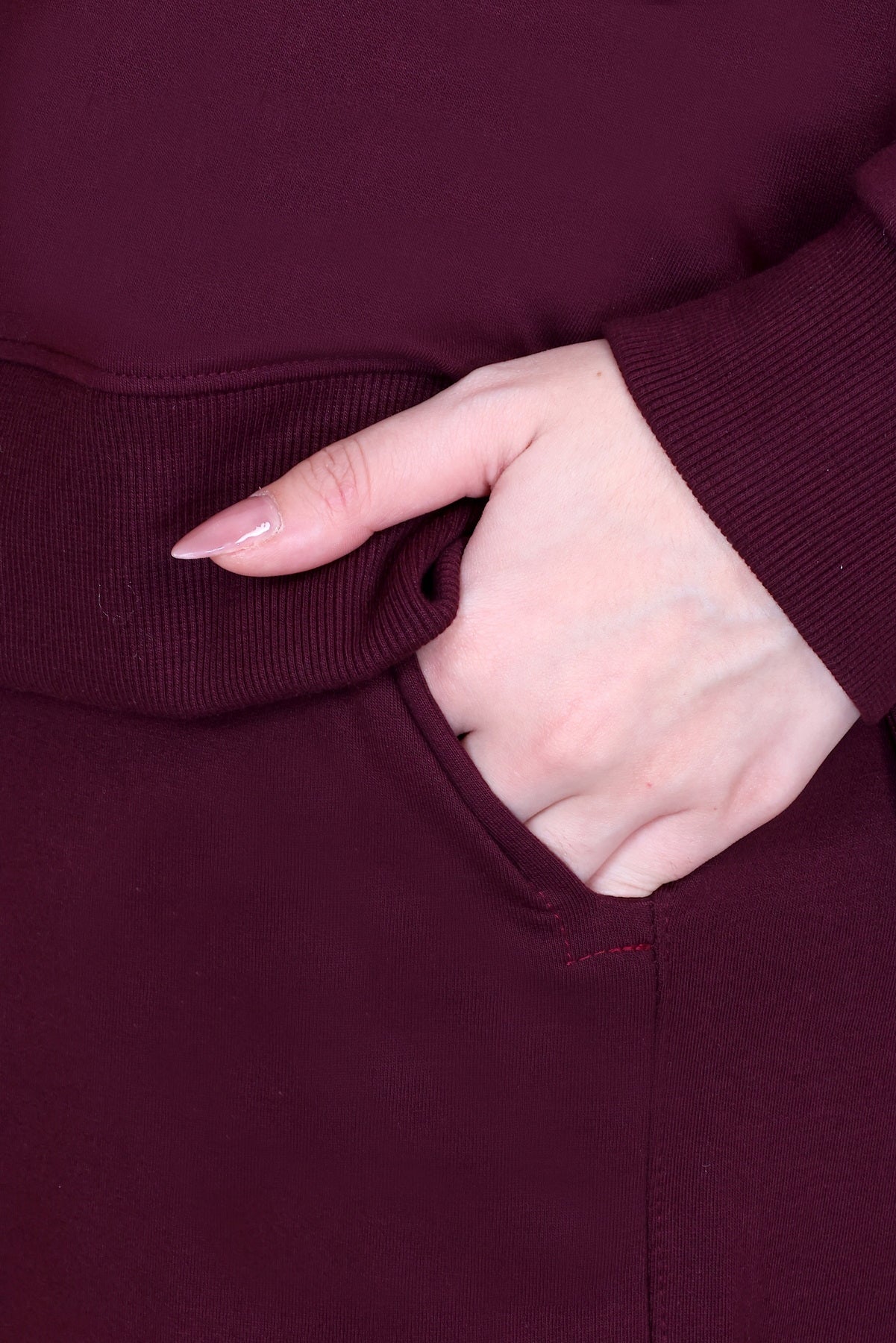 Women’s Cotton Fleece Co-Ord Set – Winter Wear-Wine