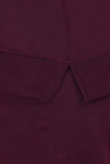 Women’s Cotton Fleece Co-Ord Set – Winter Wear-Wine