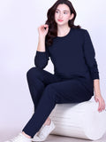 Women’s Cotton Fleece Co-Ord Set – Winter Wear-Navy