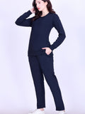 Women’s Cotton Fleece Co-Ord Set – Winter Wear-Navy