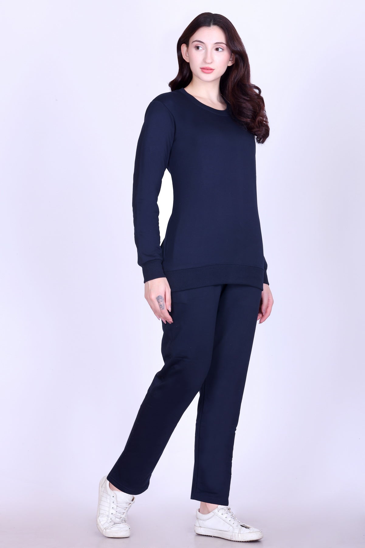 Women’s Cotton Fleece Co-Ord Set – Winter Wear-Navy