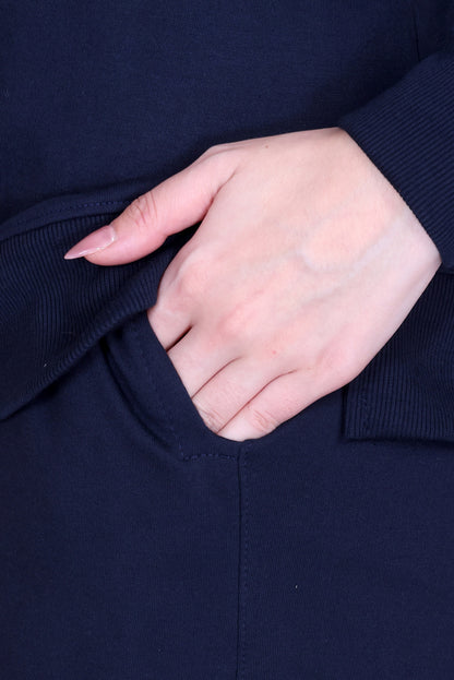 Women’s Cotton Fleece Co-Ord Set – Winter Wear-Navy