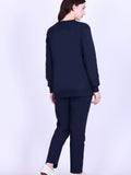 Women’s Cotton Fleece Co-Ord Set – Winter Wear-Navy