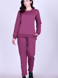 Women’s Cotton Fleece Co-Ord Set – Winter Wear- Mauve