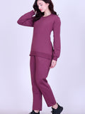 Women’s Cotton Fleece Co-Ord Set – Winter Wear- Mauve