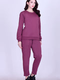 Women’s Cotton Fleece Co-Ord Set – Winter Wear- Mauve