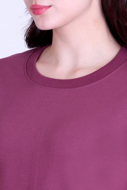 Women’s Cotton Fleece Co-Ord Set – Winter Wear- Mauve