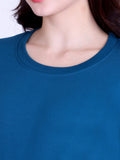 Women’s Cotton Fleece Co-Ord Set – Winter Wear-Teal Blue