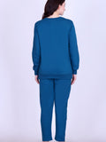 Women’s Cotton Fleece Co-Ord Set – Winter Wear-Teal Blue