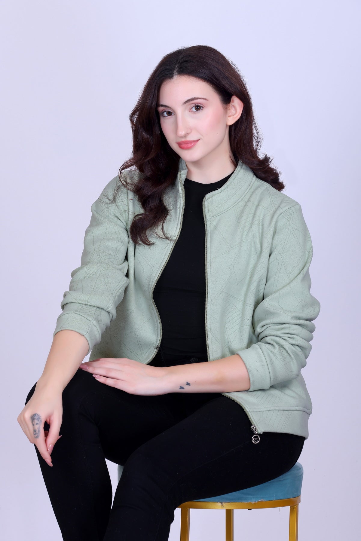 Women’s Winter Fleece Zip-Up Jacket (Stand Collar)