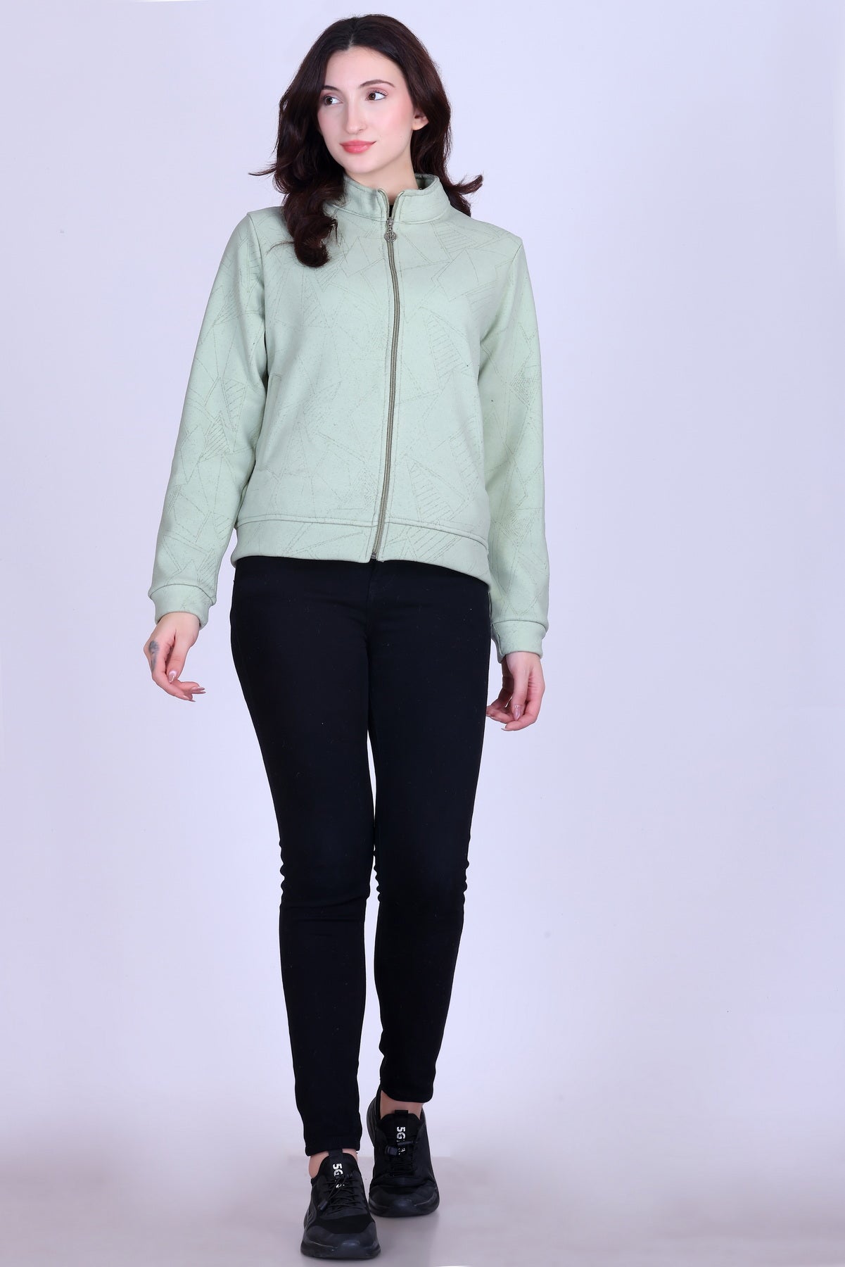 Women’s Winter Fleece Zip-Up Jacket (Stand Collar)