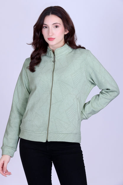 Women’s Winter Fleece Zip-Up Jacket (Stand Collar)