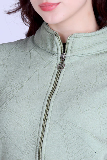 Women’s Winter Fleece Zip-Up Jacket (Stand Collar)
