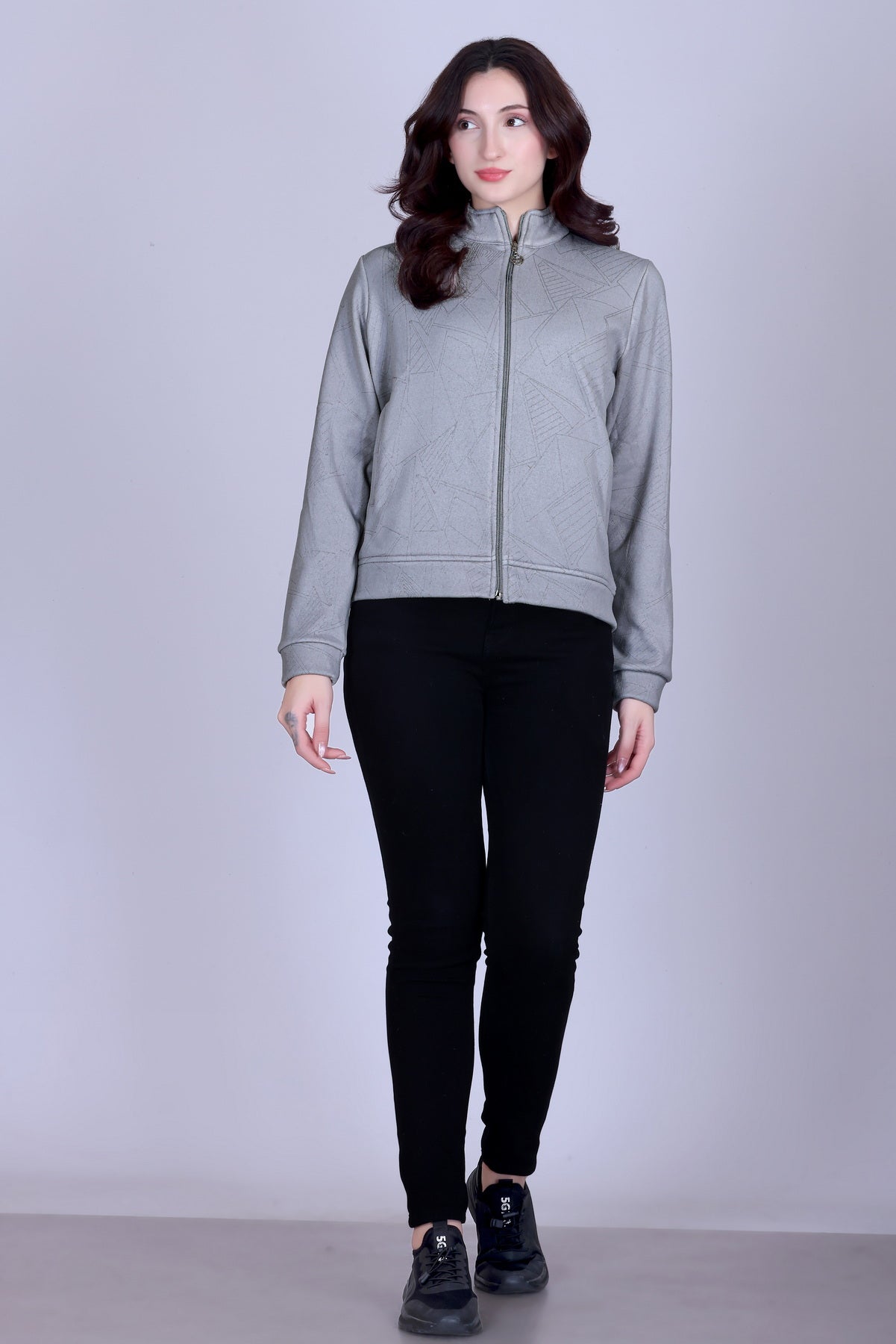 Women’s Winter Fleece Zip-Up Jacket (Stand Collar)