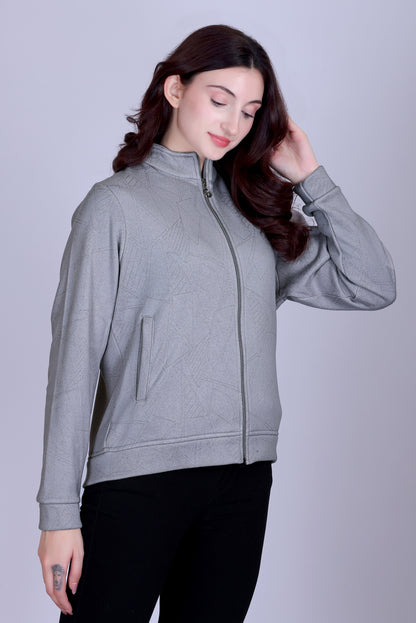 Women’s Winter Fleece Zip-Up Jacket (Stand Collar)