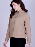 Women’s Winter Fleece Zip-Up Jacket (Stand Collar)