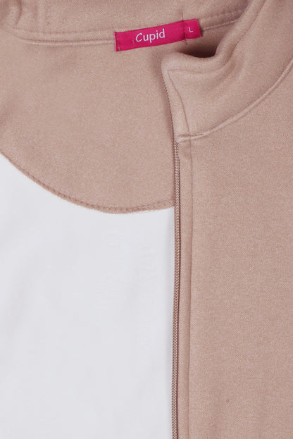 Women’s Winter Fleece Zip-Up Jacket (Stand Collar)