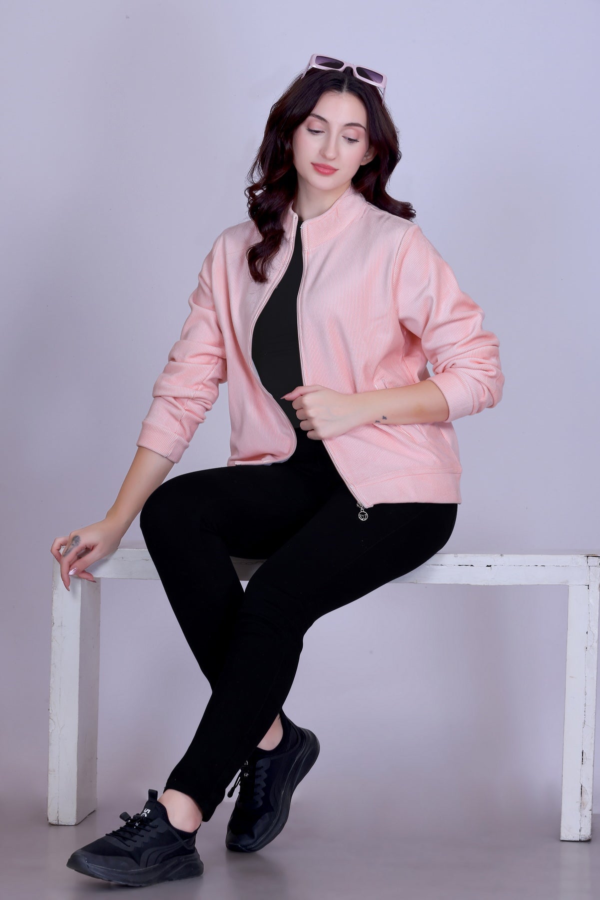 Women’s Winter Fleece Zip-Up Jacket (Stand Collar)