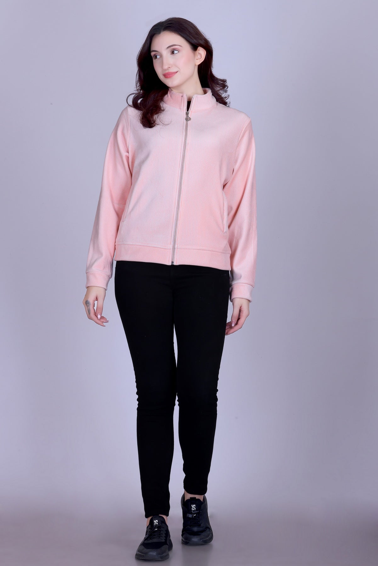 Women’s Winter Fleece Zip-Up Jacket (Stand Collar)