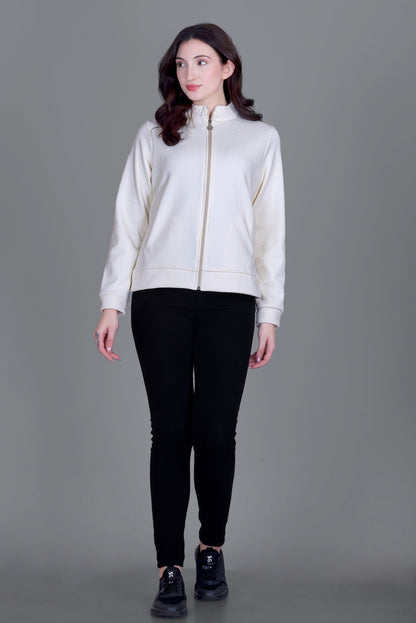 Women’s Winter Fleece Zip-Up Jacket (Stand Collar)